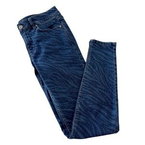 WHBM Mid-Rise Skinny Ankle Zahara Zebra Jeans Women’s Size 4